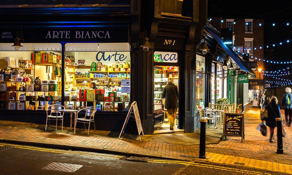 Arte Bianca Deli Arte Bianca Deli exterior at night