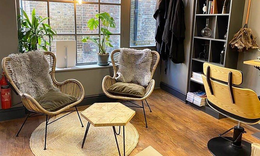 Interior 31b hair salon Seating area inside 31b hair salon