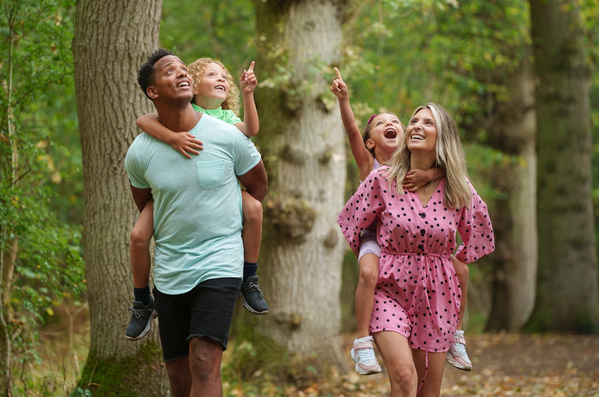A family in the woods