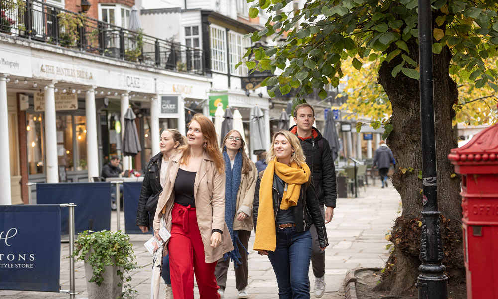 A group exploring the Pantiles A group exploring the Pantiles