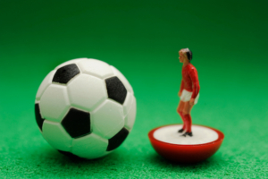 soccer miniature figurine toy and ball