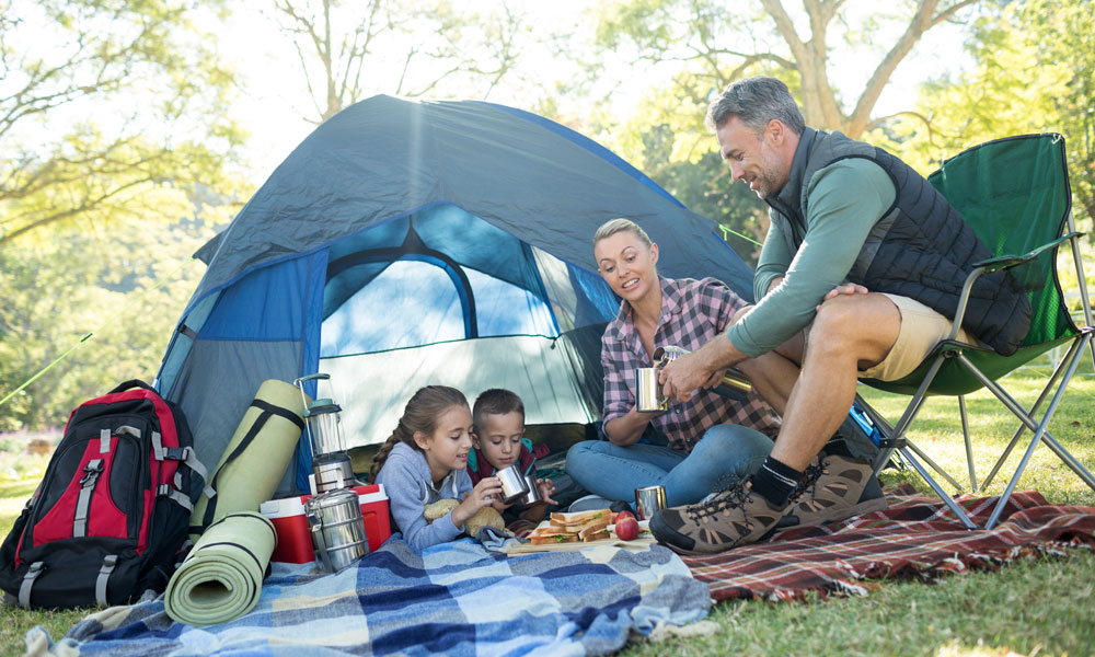A family with their tent