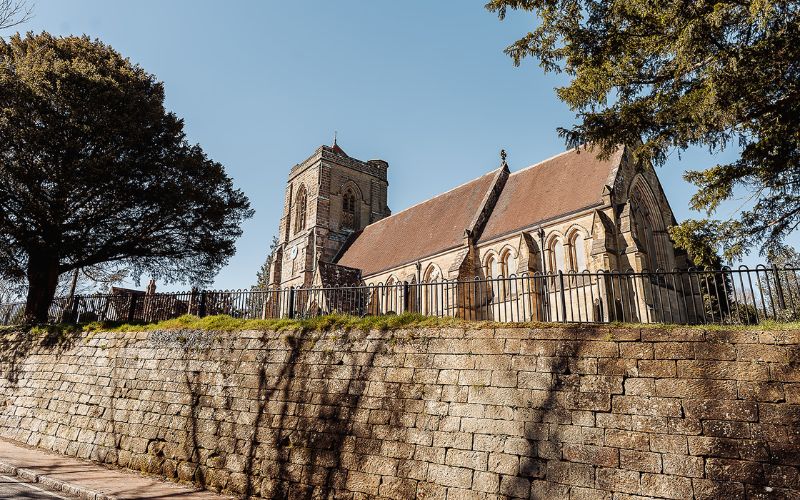 Speldhurst church Village church with wall in foreground