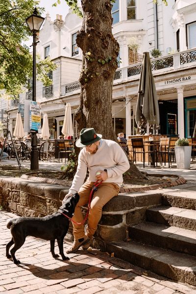Pantiles Man with his dog on The Pantiles