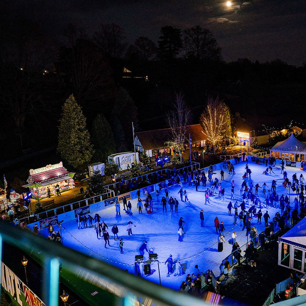 Outdoor christmas ice rink